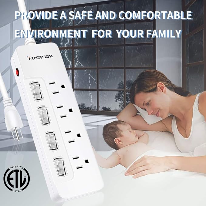 Appliance Extension Cord with Individual Switches on Off - 6 FT - Image 3