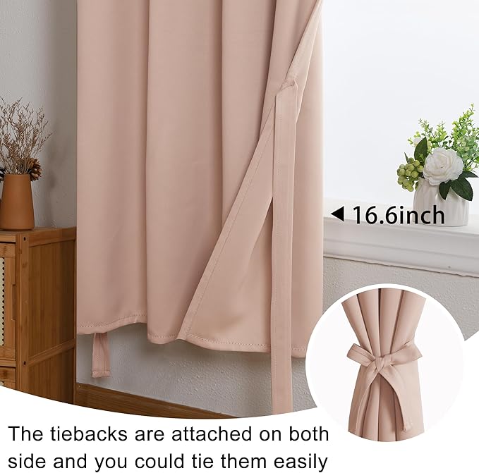 JIUZHEN Short Curtains Kitchen Half Window Blackout Curtains - Image 6