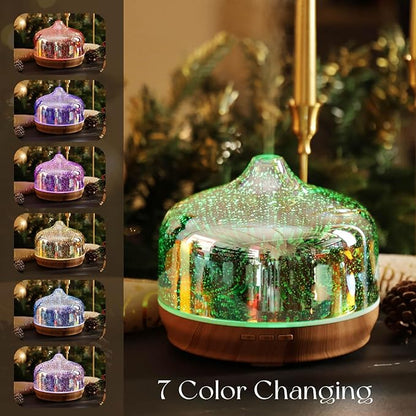 Porseme 500ml Essential Oil Diffuser 3D Glass Aromatherapy Ultrasonic Humidifier - Image 2