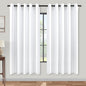 KOUFALL Room Darkening Curtains 63 Inches Long x 72w, Semi Blackout White by KOUFALL