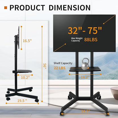 Solid Grace Rolling TV Stand - Image 8