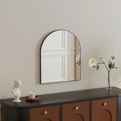 15x23 Inch Compact Black Arched Mirror Perfect by MYlovelylands
