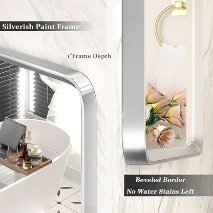 48x30 Inch Silver Bathroom Mirror - Image 2