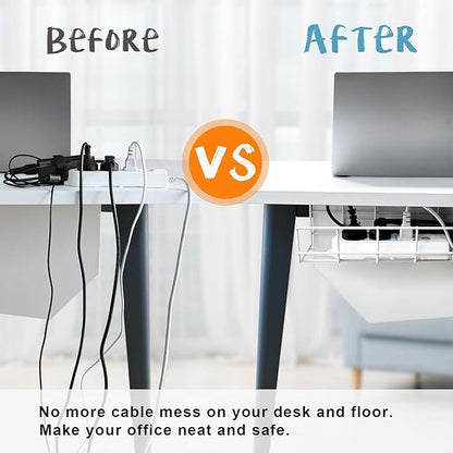 Under Desk Cable Management- 4 Pack Cord Organizer. Metal Wire Cable Management - Image 2