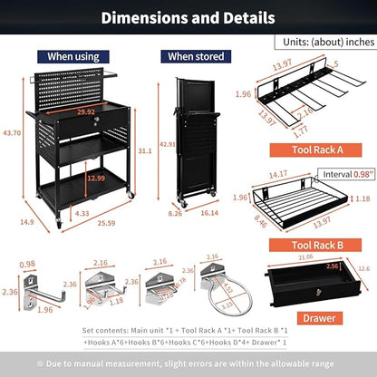 Lumizone Folding Tool Cart - Image 9