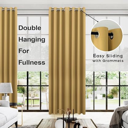 KOUFALL 96 Inches Long Curtains 2 Panel Set, Elegant Blackout Thermal Room - Image 2