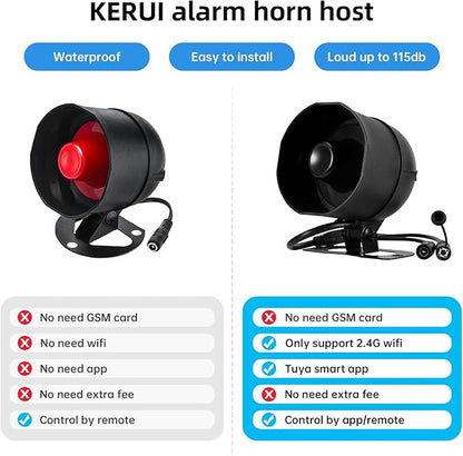 KERUI WiFi Home Security Alarm System 8-Piece kit Door Alarm System DIY Siren - Image 4