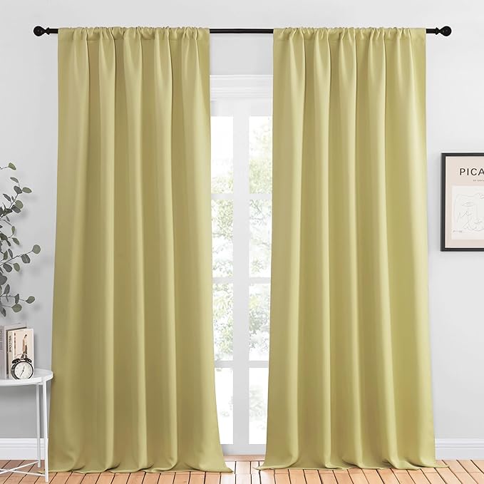 NICETOWN Blackout Curtains for Living Curtains, Paler Yellow, 2 Panels by NICETOWN