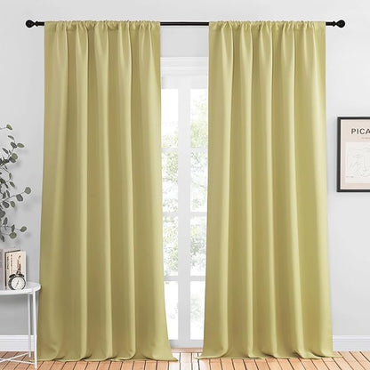 NICETOWN Blackout Curtains for Living Curtains, Paler Yellow, 2 Panels by NICETOWN