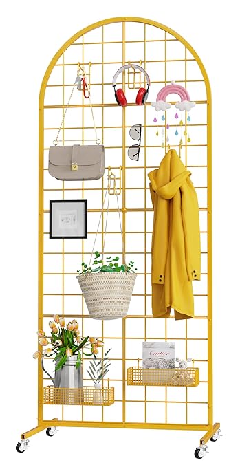 VGMiu Grid Wall Panel 1PCS Display Stand 2' x 5.2' FT Gold Grid Wall Panels by VGMiu