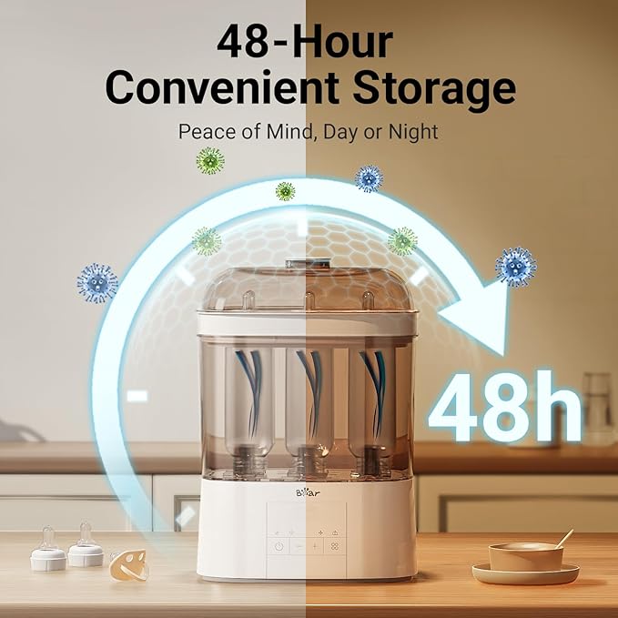 Bear Bottle Sterilizer and Dryer, 2 Layers Large Electric Steam Baby Bottle - Image 7