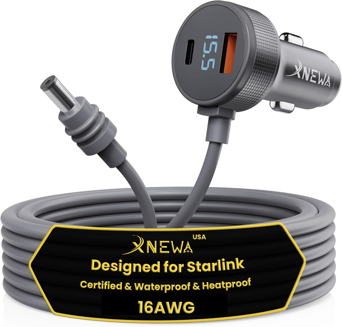 Starlink Mini Car Adapter, 3M/10FT, 3in1 Starlink Mini Power Cable