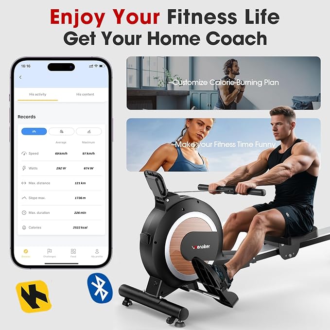 Rowing Machine for Home, Magnetic Rower Machine, 350 LB Weight Capacity - Image 5