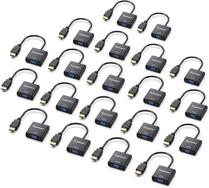 HDMI to VGA Adapter 20 Pack, Compatible by Digitconvert