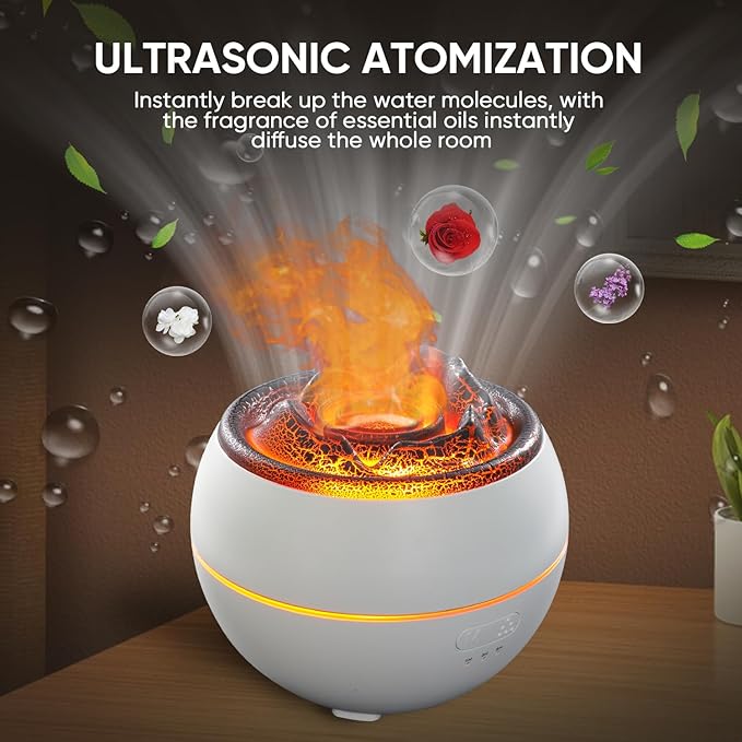 Essential Oil Diffuser, Volcano Fire Flame Aromatherapy Diffuser, 360ml - Image 5