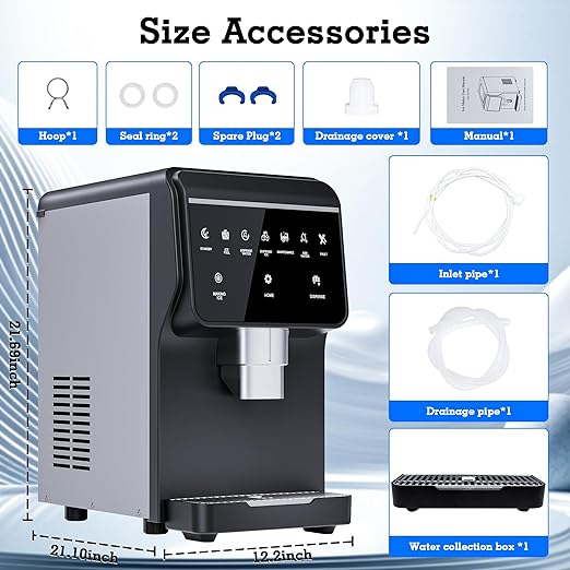 Nugget Ice Maker 66Lbs/24H Chewable Pellet Ice Machine, Built-in 6lbs Ice - Image 8