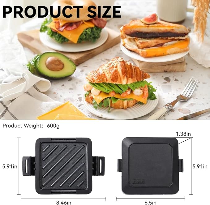 Microwave Toastie Sandwich Maker, Nonstick Plate Panini Maker, Versatile - Image 3