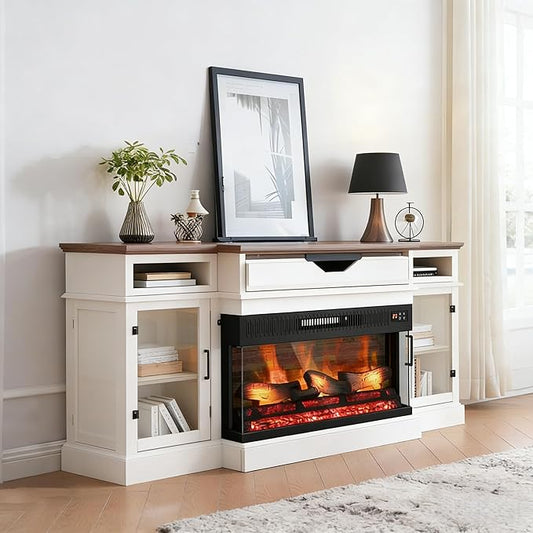 ROVSUN 1400W 3-Sided Glass Electric Fireplace Insert w/Remote Control, CSA by ROVSUN
