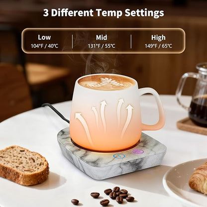 VOBAGA Coffee Mug Warmer with 3-Temp Settings, Coffee Cup Warmer with Auto Shut - Image 3