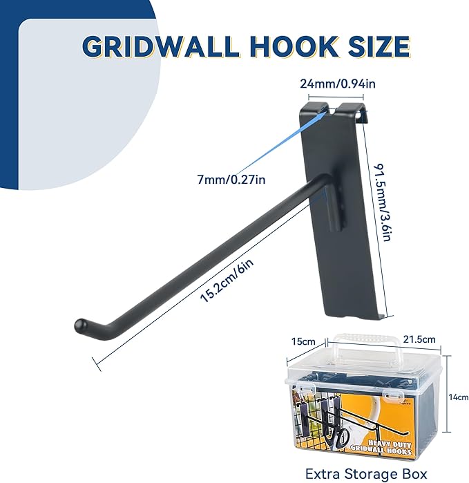 Alyoen Gridwall Hooks 6in, Metal Display Hooks - Image 6
