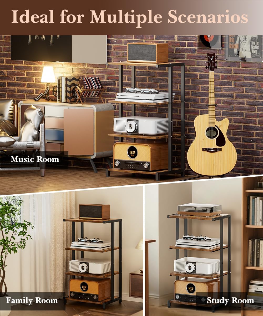 17.3" Game Console Stand, 4-Tier Gaming Consoles Shelf for Living Room, ...