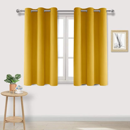 DWCN Yellow Curtains for Living Room, Room Darkening Grommet Thermal Blackout by DWCN