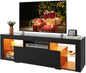 WLIVE TV Stand with LED Lights & 2 Large Storage Drawers, Modern Entertainment by WLIVE