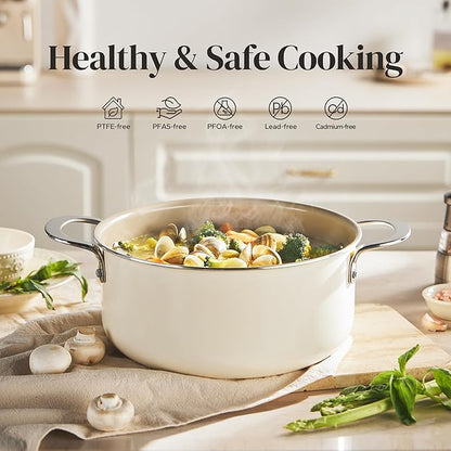 Redchef Ceramic Stock Pot with Lid, Soup Pot - Image 2