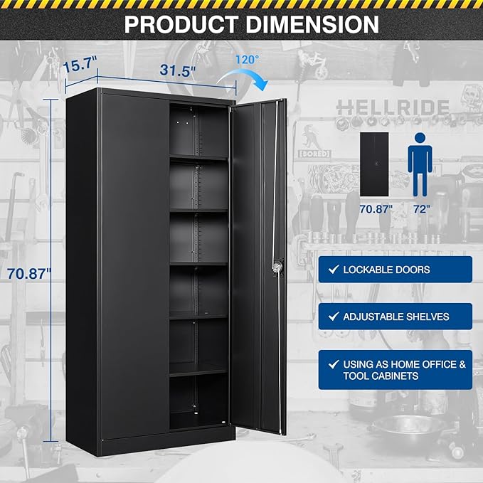 Metal Storage Cabinet-71” Tall Steel File Cabinets - Image 3