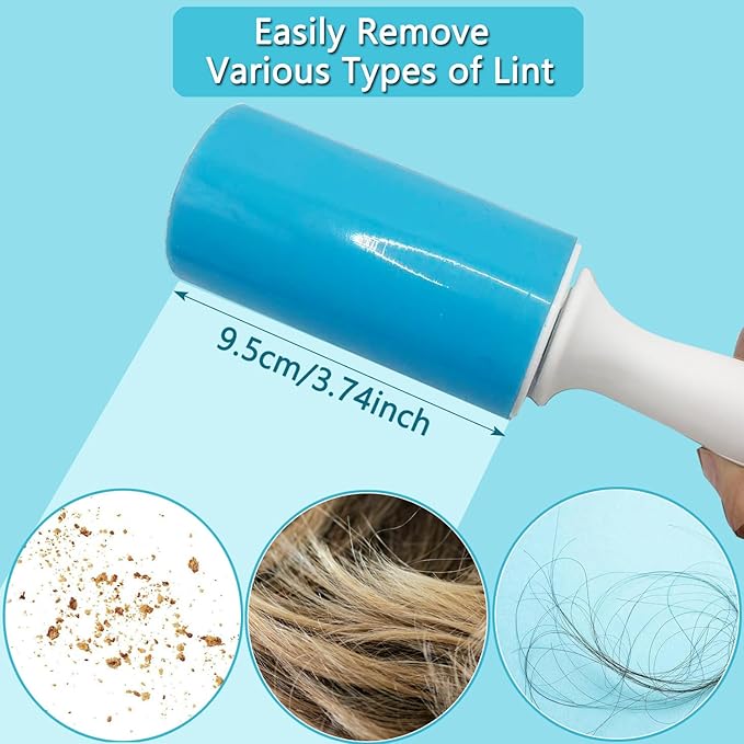 Reusable Washable Lint Roller 3 Pack, Sticky Gel Lint Rollers, Cat Dog Pet Hair - Image 6