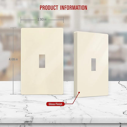 ENERLITES Screwless Toggle Switch Wall Plate, Child Safe Light Switch Cover - Image 2