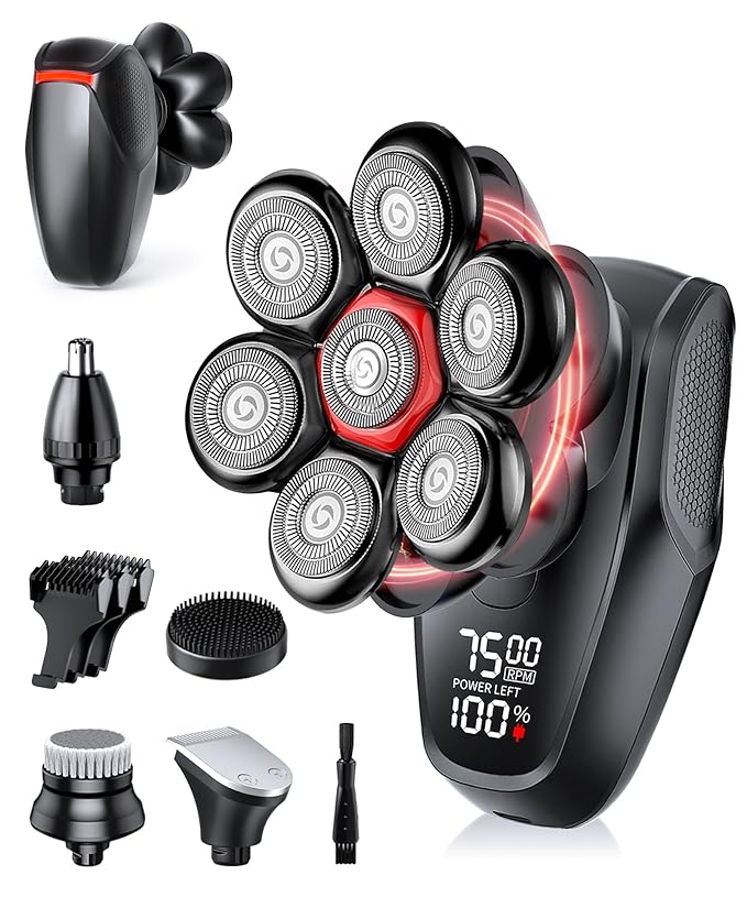 MALEGEBAZ Head Shaver for Bald Men：IPX8 Waterproof 7D Magnetic Electric Head by Unknown
