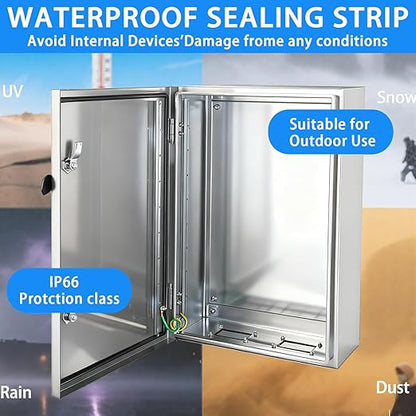 Electrical Enclosure 24x24x12, 304 Stainless Steel Enclosure IP66 Waterproof - Image 7