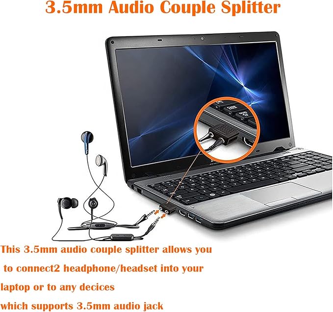 Sairps 3.5mm +Headphone +Splitter, Double Headphone Jack Adapter 3.5mm to 1/8 - Image 4