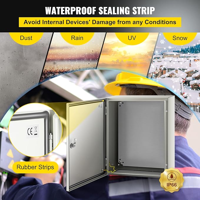 VEVOR NEMA Steel Enclosure, IP66 Waterproof & Dustproof, Outdoor/Indoor - Image 4