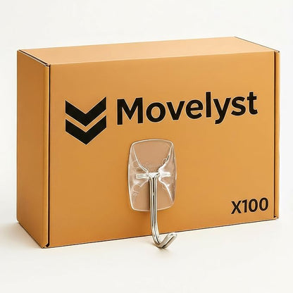 100 Small Hooks+120 Removable Strips, Damage-Free Utility Hooks, Heavy Duty by MOVELYST