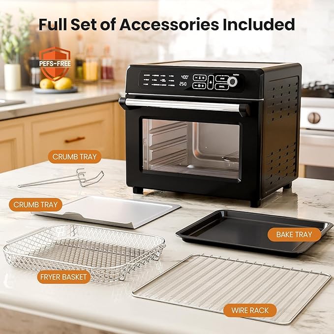 Kismile 25QT Air Fryer Toaster Oven Combo, 12-in-1 Large Countertop Convection - Image 7