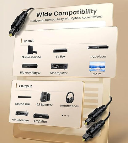 avedio links Digital Audio Splitter 1 in 2 Out 6ft, Toslink Digital Fiber Optic - Image 8