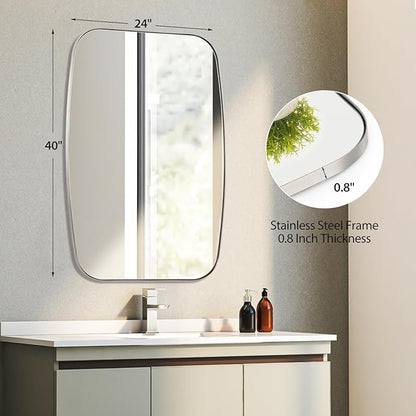 Brushed Nickel Bathroom Mirror, Living Room - Image 3