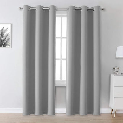 DUALIFE Ultimate Gray Blackout Curtain Panels/Drapes by DUALIFE
