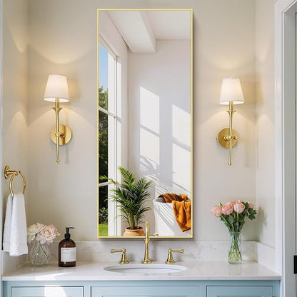 Gold Bathroom Mirror for Wall, 20x48 Inch Rectangle Mirror - Image 3
