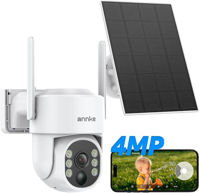 ANNKE 4MP Solar Security Cameras Outdoor Wireless, 9000mA Battery by ANNKE