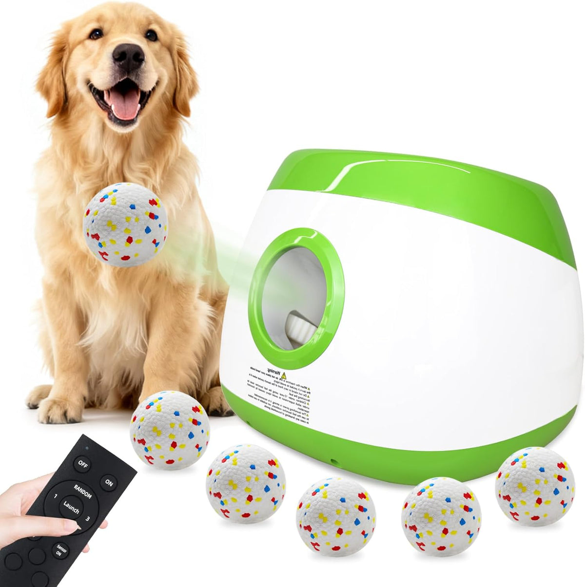 mekaple automatic dog ball launcher, upgraded interactive dog, main product view