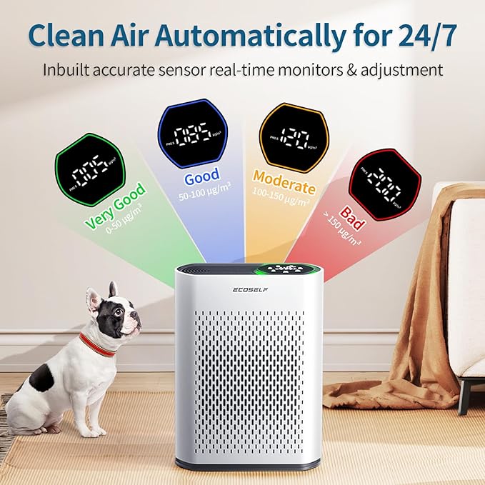 Powerful Air Purifiers for Home Large Room Up to 2400 Ft², ECOSELF HEPA Air - Image 2