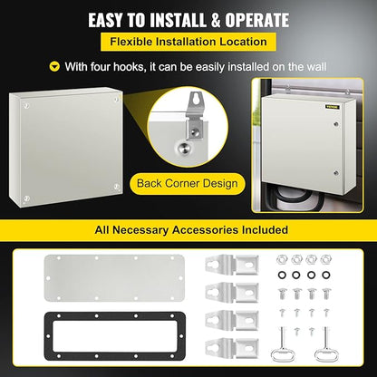 VEVOR NEMA Steel Enclosure, IP66 Waterproof & Dustproof, Outdoor/Indoor - Image 6