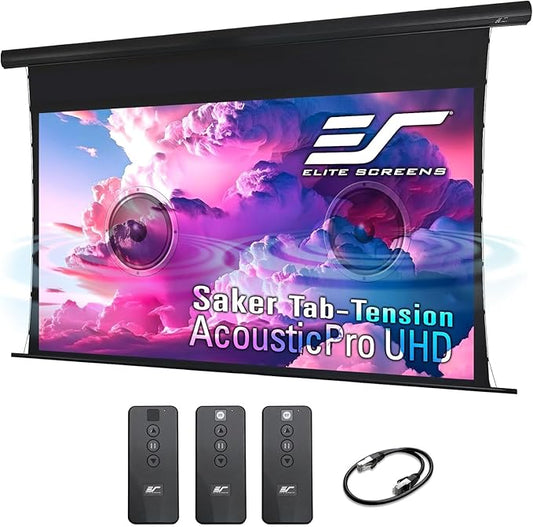 Elite Screens Saker Tab-Tension AcousticProUHD RC1 Kit, 100-INCH 24" Drop by EliteProjector