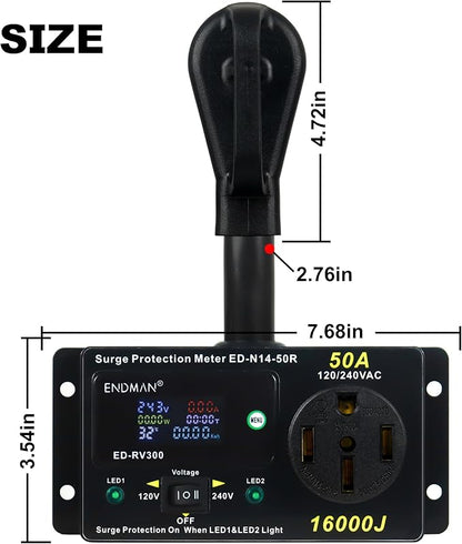 50 Amp RV Surge Protector with kWh Energy Monitor - Image 3