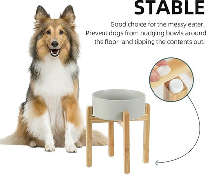 Ceramic 8.2inch Raised Dog Bowl Set, Elevated Feeder - Image 5