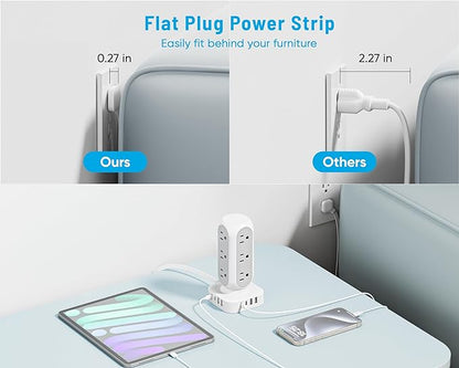 Tower Surge Protector Power Strip, 10FT Extension Cord - Image 4