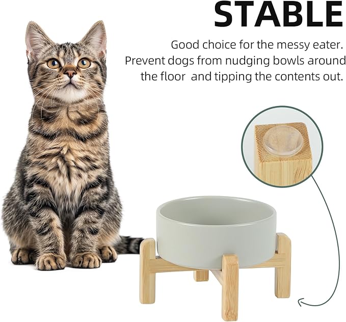 Ceramic Raised Dog and Cat Bowl Set, 2 Heights Elevated Stand, Food and Water - Image 6